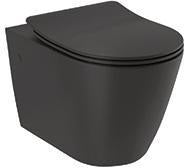 KLUDI-RESA R Wand-WC mit WC-Sitz Mattschwarz – Spiralflush, Soft Close, spülrandlos