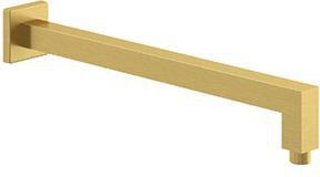 KLUDI A-QA Wand-Brausearm 400 mm eckige Ausführung Brushed Gold – Kopfbrausen-Arm mit Rosette