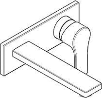 KLUDI ZENTA SL Unterputz-Waschtisch-Einhandmischer Wand-Armatur DN 15 chrom – 2-Loch, Ausladung 180 mm