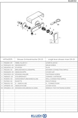 KLUDI Brause-Einhandmischer E2 DN 15 Chrom – Wandmontage mit Keramik-Kartusche
