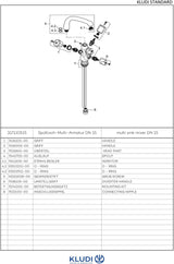 KLUDI STANDARD Spültisch-Multi-Armatur DN 15, 200 mm Auslauf, 2 Multianschlüsse, Chrom