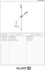 KLUDI DIVE S Brause-Set 3S 900 mm Chrom – Handbrause mit 3 Strahlarten & Kalkschnellreinigung