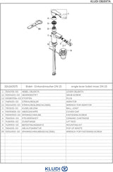 KLUDI OBJEKTA Bidet-Einhandmischer DN 15 mit Ablaufgarnitur – Chrom