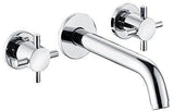 KLUDI BOZZ Waschtisch-Wandarmatur DN 15, 230 mm Ausladung, Kreuzgriffe, verchromt