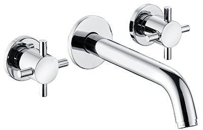 KLUDI BOZZ Waschtisch-Wandarmatur DN 15, 230 mm Ausladung, Kreuzgriffe, verchromt