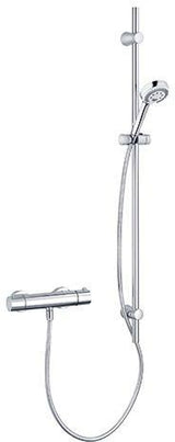 KLUDI LOGO SHOWER D DN 15 Thermostat-Brausearmatur mit Brausestange und Handbrause, chrom