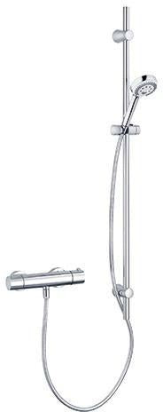 KLUDI LOGO SHOWER D DN 15 Thermostat-Brausearmatur mit Brausestange und Handbrause, chrom