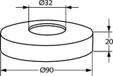 KLUDI Sifonrosette 32 x 90 x 20 mm chrom – BAD SIFONE Messing-Rosette