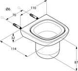 KLUDI AMBA Glashalter mit Porzellanbecher – verchromt, Wandmontage, inkl. Befestigungsmaterial