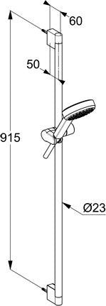 KLUDI DIVE S Brause-Set 1S 900 mm Chrom – Handbrause mit Duschstange und Schlauch