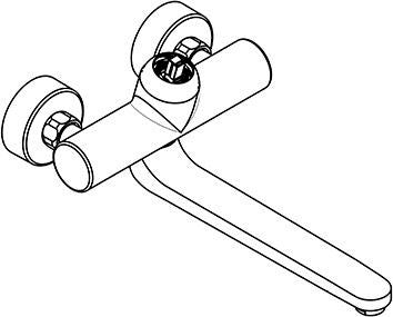 KLUDI PROVITA Wand-Einhandmischer DN 15 ohne Hebel, Ausladung 317 mm, chrom