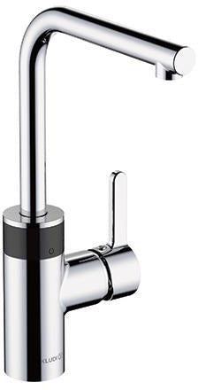 KLUDI E-GO Elektronischer Spültisch-Einhandmischer mit Netzstecker, L-Auslauf Chrom