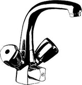 KLUDI STANDARD Spültisch-Multi-Armatur mit 200 mm Auslauf, chrom – inkl. Geräteanschlussventil