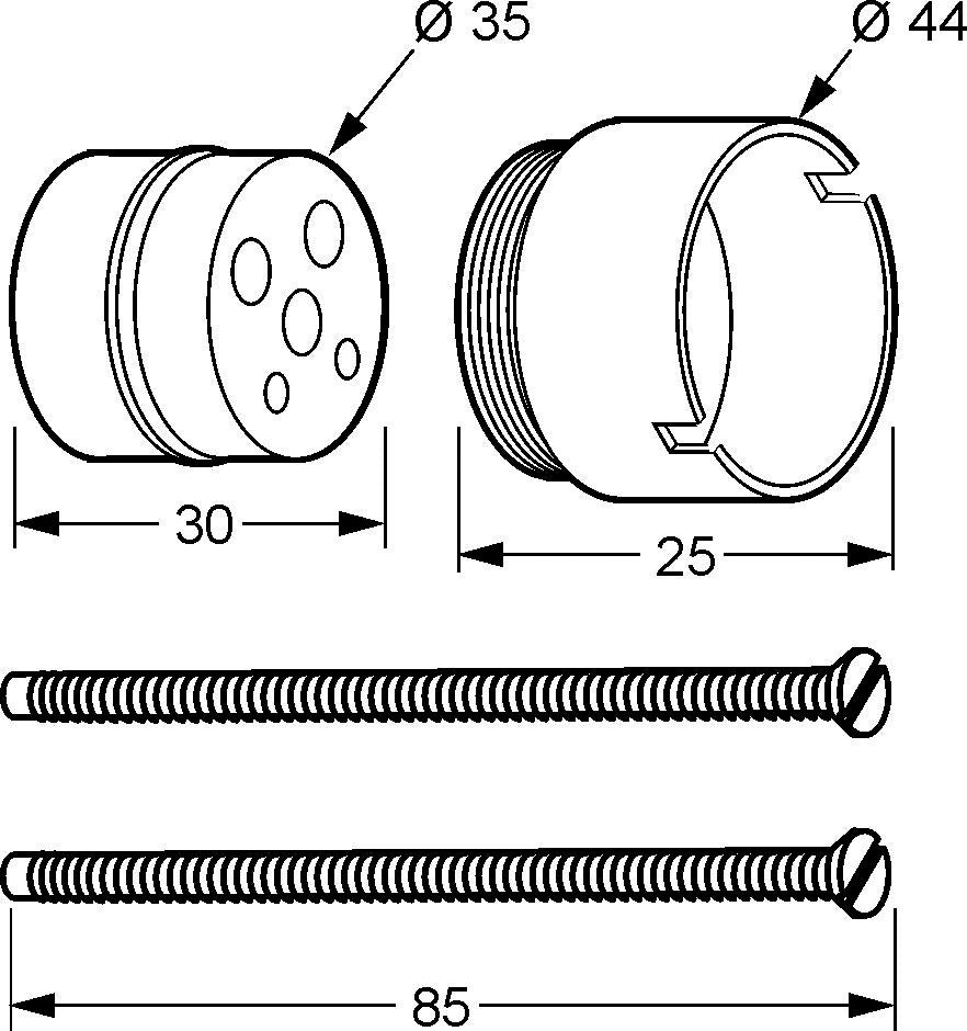 KLUDI UP-Verlängerung Logo 30mm für 38624/38625 Wafü chrom – Ersatzteil