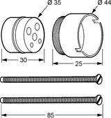 KLUDI UP-Verlängerung Logo 30mm für 38624/38625 Wafü chrom – Ersatzteil