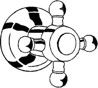KLUDI 1926 2-Wege-Umstellung Feinbau-Set chrom – Wandmontage, Kreuzgriff Metall, variable Einbautiefe