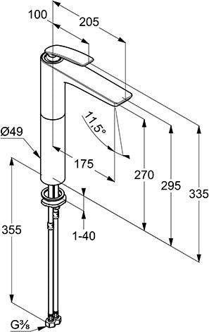 KLUDI BALANCE Waschschüssel-Einhandmischer 3,8 l/min weiß/chrom – Auslaufhöhe 272 mm