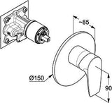 KLUDI PURE&SOLID Unterputz-Brause-Einhandmischer Feinbau-Set mit Funktionseinheit, Chrom