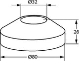 KLUDI Sifonrosette 32 x 80 x 26 mm chrom – Messing-Rosette BAD SIFONE