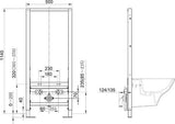 KLUDI UNIFIX Bidet-Vorwandelement 110 – Wandmontage, 1140 mm, ohne Armaturenlöcher
