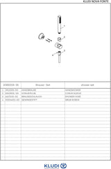 KLUDI NOVA FONTE DECO Wannen-Brause-Set 1S chrom – Handbrause mit Antikalksystem & starrem Brausehalter