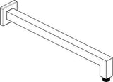 KLUDI A-QA Wand-Brausearm 400 mm eckig in Chrom – starre Wandmontage mit Rosette