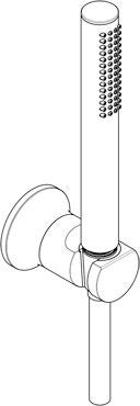 KLUDI NOVA FONTE DECO Wannen-Brause-Set 1S chrom – Handbrause mit Antikalksystem & starrem Brausehalter