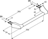 KLUDI AMBA Wannengriff 350 mm chrom – Wandmontage mit Befestigungsmaterial