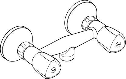 KLUDI STANDARD Brausearmatur ohne Brausegarnitur mit Terralux-Griff – Chrom, DN 15, Zweigriff, Wandmontage