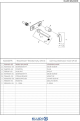 KLUDI BALANCE 2-Loch-Waschtisch-Wand-Einhandmischer, Ausladung 185 mm, weiß/chrom