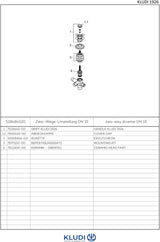 KLUDI 1926 2-Wege-Umstellung Standmontage Chrom – Kreuzgriff, Keramik-Oberteil, DN 15