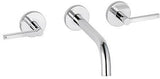 KLUDI NOVA FONTE 3-Loch-Waschtischarmatur PURISTIC UP-Wandmontage 180 mm chrom
