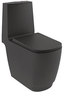 KLUDI RESA S Spiralflush Stand-WC 68 cm S-förmiger Abfluss Mattschwarz