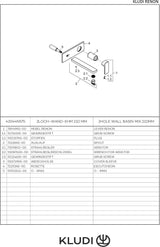 KLUDI RENON 2-Loch-Wand-Einhandmischer 210 mm Chrom – Unterputz-Armatur für Waschtisch