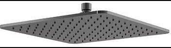 KLUDI A-QA Tellerkopfbrause soft edge 300 mm mattschwarz – quadratische Kopfbrause mit Kugelgelenk