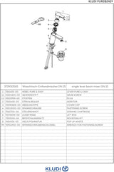 KLUDI PURE & EASY Waschtisch-Einhandhebelmischer 100 mit Metall-Ablaufgarnitur, chrom