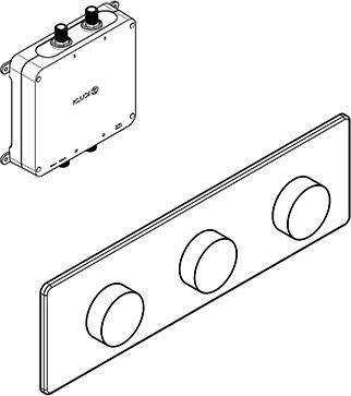 KLUDI PushTronic Elektronisches Unterputz-Thermostat mit Feinbauset Chrom