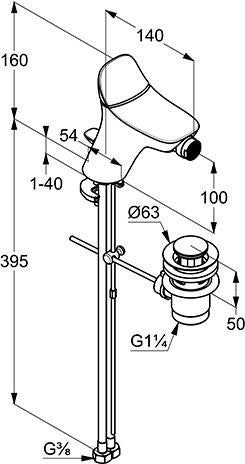 KLUDI AMBA Bidet-Einhandmischer DN 15 – Chrom, mit Ablaufgarnitur und Temperaturbegrenzung