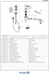 KLUDI MX Spültisch-Einhandmischer DN 15 mit herausziehbarer Geschirrbrause, chrom/mocca