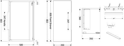 KLUDI ICOS Wand-Waschtischunterschrank 80 cm Matt Light Dove mit Soft-Close-Auszug