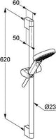 KLUDI DIVE X Brause-Set 3S 600 mm Chrom – Handbrause mit 3 Strahlarten