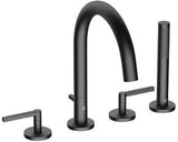 KLUDI NOVA FONTE 4-Loch Wannenarmatur PURISTIC Chrom – herausziehbare Brause & Keramik-Oberteile
