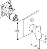 KLUDI AMBA Unterputz-Wannen- und Brause-Einhandmischer chrom mit PUSH&SWITCH