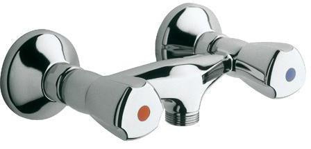 KLUDI STANDARD Brausearmatur ohne Brausegarnitur mit Terralux-Griff – Chrom, DN 15, Zweigriff, Wandmontage