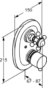 KLUDI 1926 UP-Thermostatarmatur Feinbau-Set Absperrventil chrom – thermostatische Temperaturregelung
