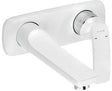 KLUDI BALANCE 2-Loch-Waschtisch-Wand-Einhandmischer, Ausladung 185 mm, weiß/chrom