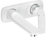KLUDI BALANCE 2-Loch-Waschtisch-Wand-Einhandmischer, Ausladung 185 mm, weiß/chrom