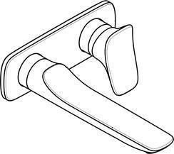 KLUDI AMBA Unterputz-Waschtisch-Wand-Einhandmischer 2-Loch chrom Ausladung 226 mm