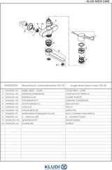 KLUDI MEDI CARE Wandarmatur Einhandmischer mit absperrbaren S-Anschlüssen, 250 mm Ausladung, Chrom