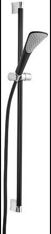 mattschwarz/chrom / mit Fizz 1S Handbrause, Brausestange mit Gleitschieber, Supr / schwarz